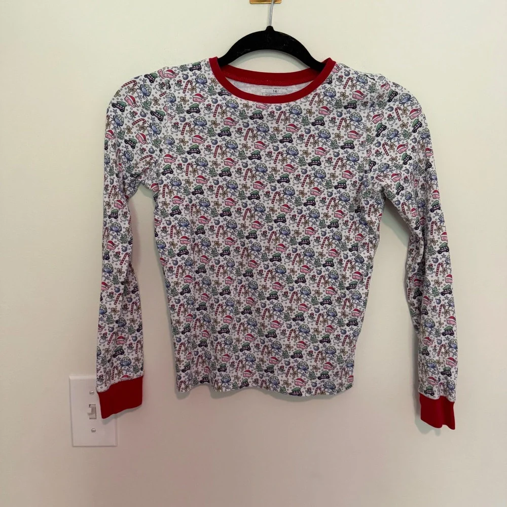 Vineyard Vines Kids Holiday Whale Pima Cotton Pajama‎ Set White Red Size 14